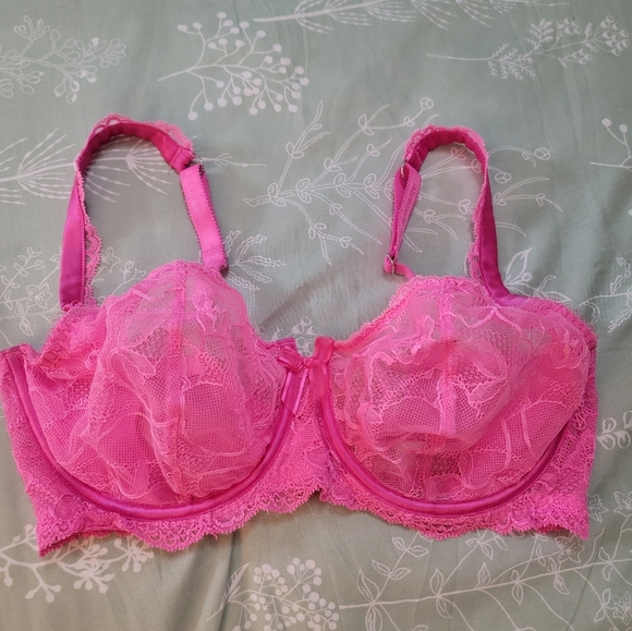 Victoria's Secret Other - Victoria's Secret Vintage 2009 Demi Neon Pink Demi Bra Size 36DD